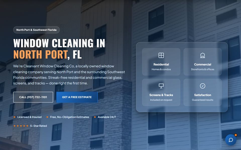Clearvant Window Washing โ new website by Biggify